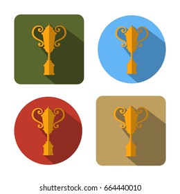 Trophy flat icon illustration