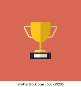 Trophy flat icon illustration isolated vector sign symbol
