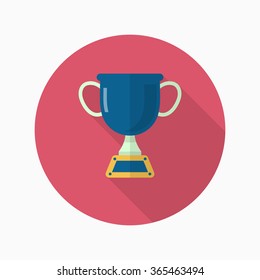 Trophy flat  icon with long shadow,eps10