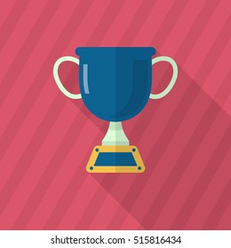 Trophy flat  icon with long shadow,eps10