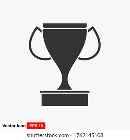 Trophy flat style icon design, Winner first position and competition theme vector illustration.