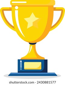 Trophy flat vector illustration on white background.