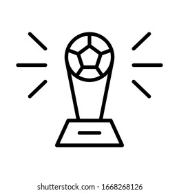 Trophy, football icon. Simple line, outline vector elements of soccer for ui and ux, website or mobile application