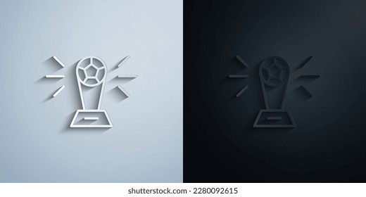 Trophy, football paper icon with shadow effect vector illuistration design