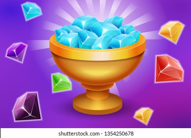Trophy Full of crystal diamond gems