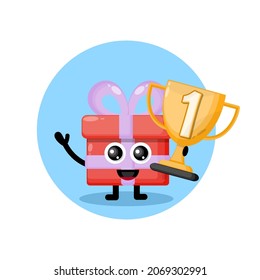 regalo de trofeo lindo personaje logo