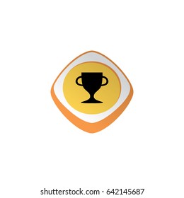 trophy glossy color app icon button game asset theme vector art