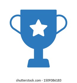 trophy glyph colour vector icon