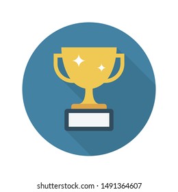 trophy glyph flat vector icon