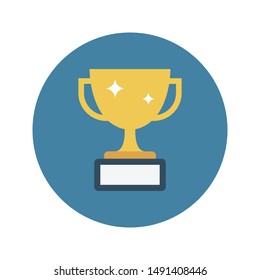 trophy glyph flat vector icon