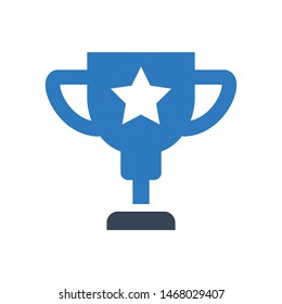 Trophy glyph icon in blue gray color