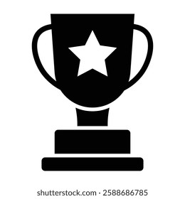 Trophy Glyph Icon Design For Personal And Commercial Use