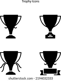 trophy glyph icons isolated on white background . trophy icon thin line outline linear trophy symbol for logo, web, app, UI. trophy icon simple sign.