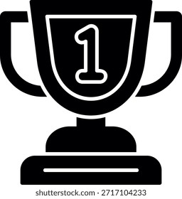 Diseño de icono de estilo de glifo de trofeo
