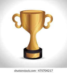 trophy gold award d icon vector illustration design