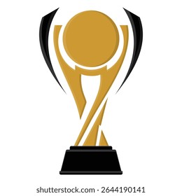 Trofeo con ilustración de oro y negro