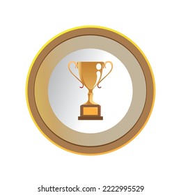 Trophy and gold coin, vector illustration