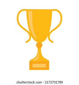 Trophy gold cup, award. Vector illustration isolated.