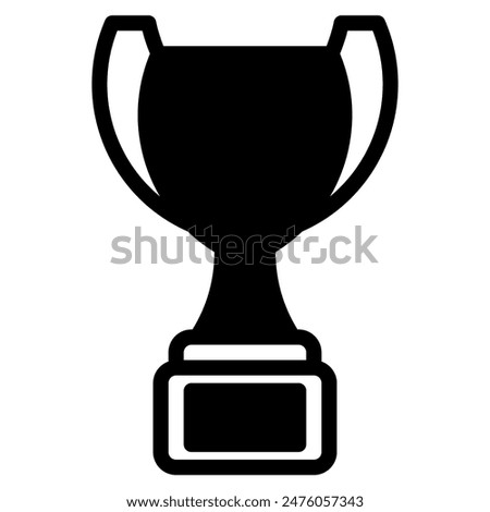 Trophy gold icon or logo illustration outline black style