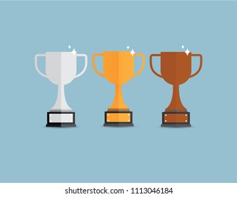 Trophy Gold Silver Copper Vector Stock Vector (Royalty Free) 1113046184 ...