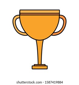 trophy gold in white background vector illustration design