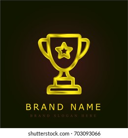Trophy golden metallic logo