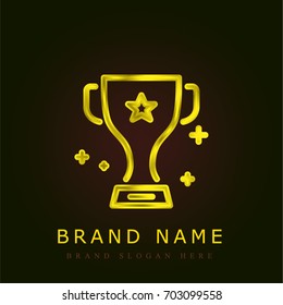 Trophy golden metallic logo