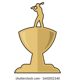 Trophy golf cup icon logo design