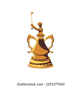 trophy of golf isolated icon