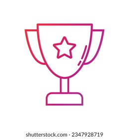 Ilustración del vector de iconos gradiente de trofeo