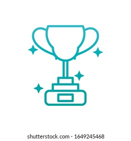 Trophy gradient style icon design, Winner first position competition success sport best leadership compete and challenge theme Vector illustration