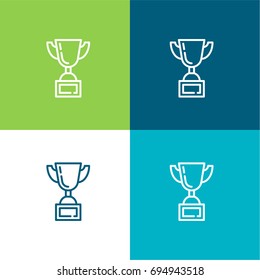 Trophy green and blue material color minimal icon or logo design
