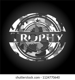 Trophy grey camouflage emblem