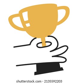 Trofeo. Icono De Doodle Dibujado A Mano.