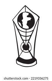 Trophy hand drawn illustration vector. 