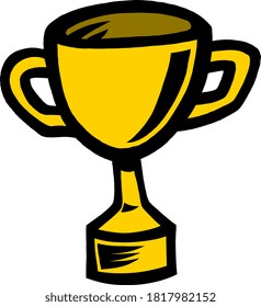 Trophy with handles and base, symbol of victory and success