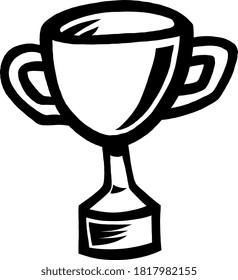 Trophy with handles and base, symbol of victory and success