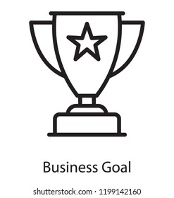 Trophy having star symbol showing business goal 