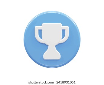 Trophy icon 3d illustration rendering element