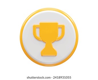 Trophy icon 3d illustration rendering element