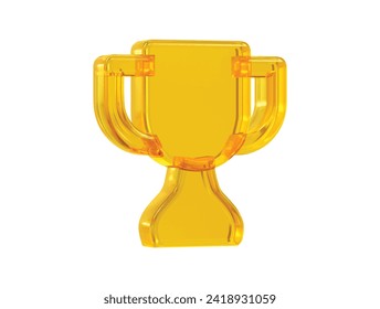 Trophy icon 3d illustration rendering element