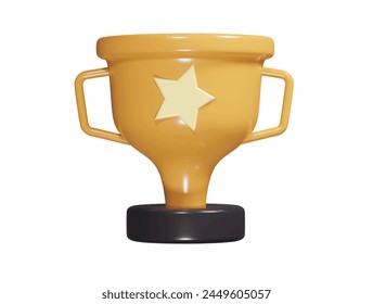 Trophy icon 3d render illustration