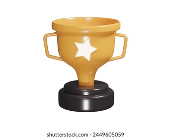 Trophy icon 3d render illustration