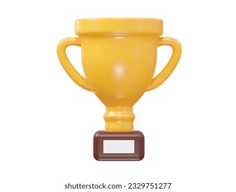 Trophy icon 3d rendering vector illustration transparent element