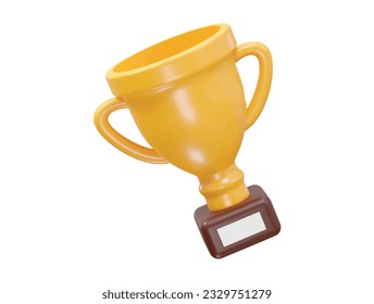 Trophy icon 3d rendering vector illustration transparent element