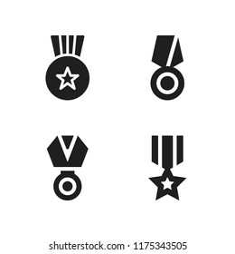trophy icon. 4 trophy vector icons set. medal icons for web and design about trophy theme