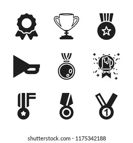 trophy icon. 9 trophy vector icons set. reward, award and big trophy icons for web and design about trophy theme