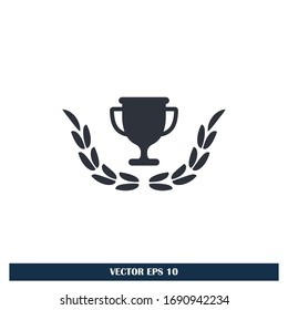 trophy icon achievement symbol design element 