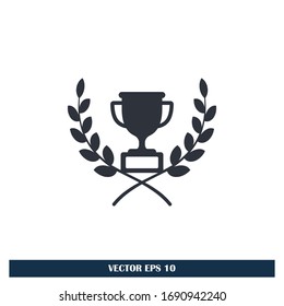 trophy icon achievement symbol design element 