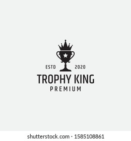 Trophy icon. Awards cup. Winner retro label.